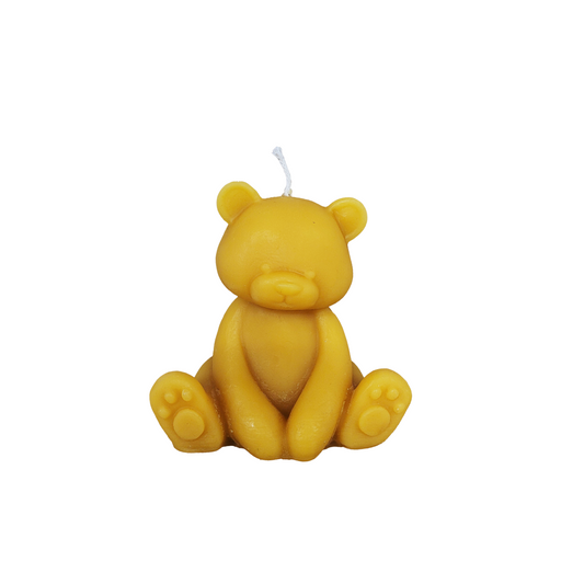 Teddybär Kerze aus Bienenwachs